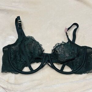 Victoria's Secret Dark Green Lace Bra